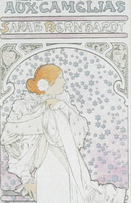 アルフォンス・ミュシャの絵画作品　タイトルは、椿姫　Camélia